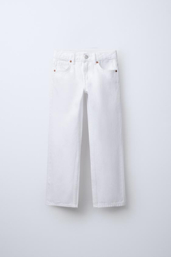 ZARA ДЖИНСЫ STRAIGHT-LEG, БЕЛЫЙ