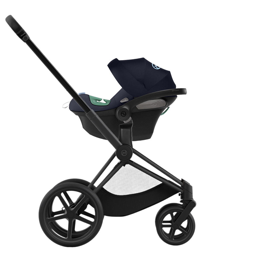 Коляска 3 в 1 Cybex Priam IV Matt Black complete и автокресло Aton S2 i-Size Ocean Blue Sepia Black