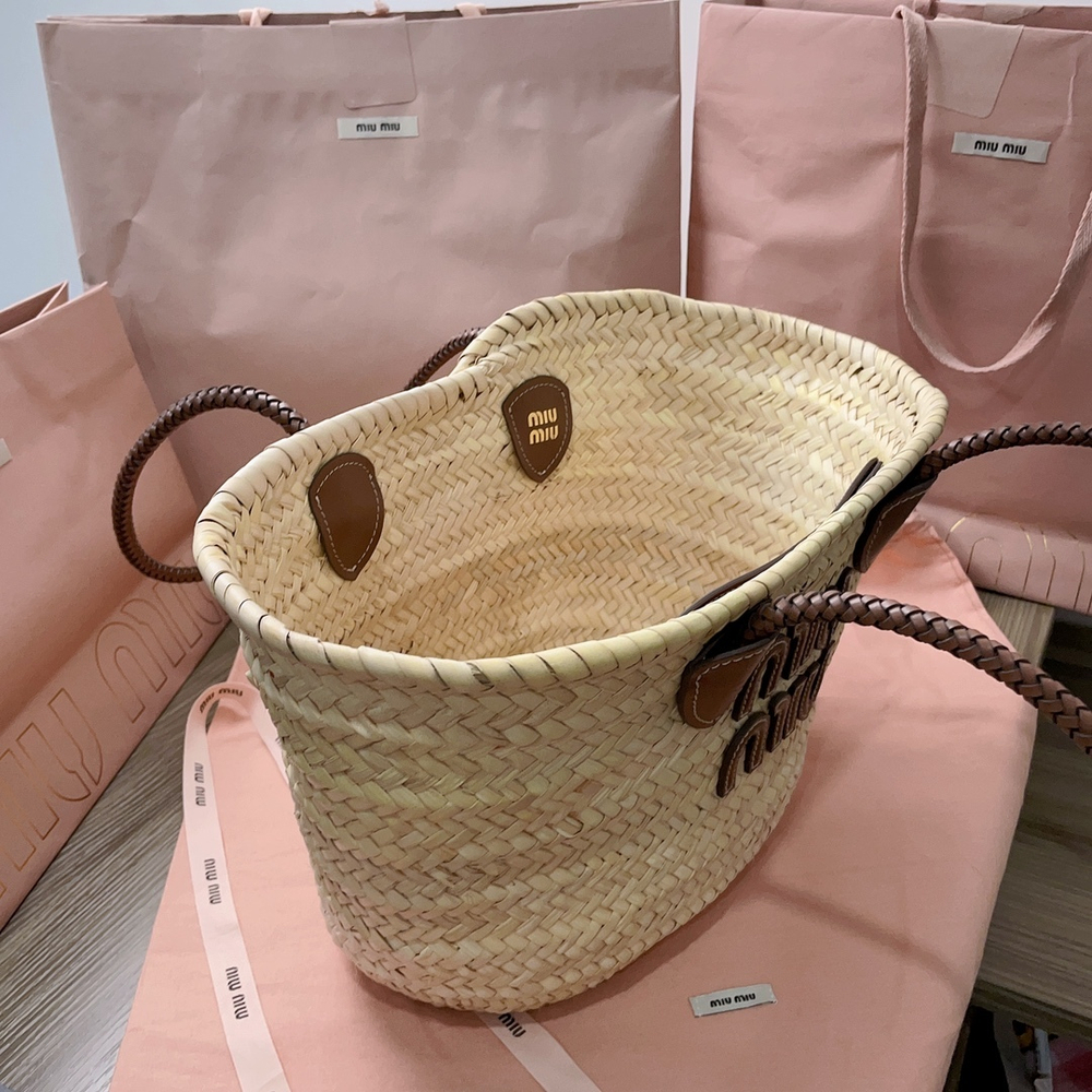 Miu Miu Woven Fabric Tote Bag