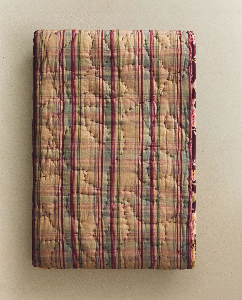 Zara Home - Хлопковое полосатое одеяло, бежевый, 140x190 см