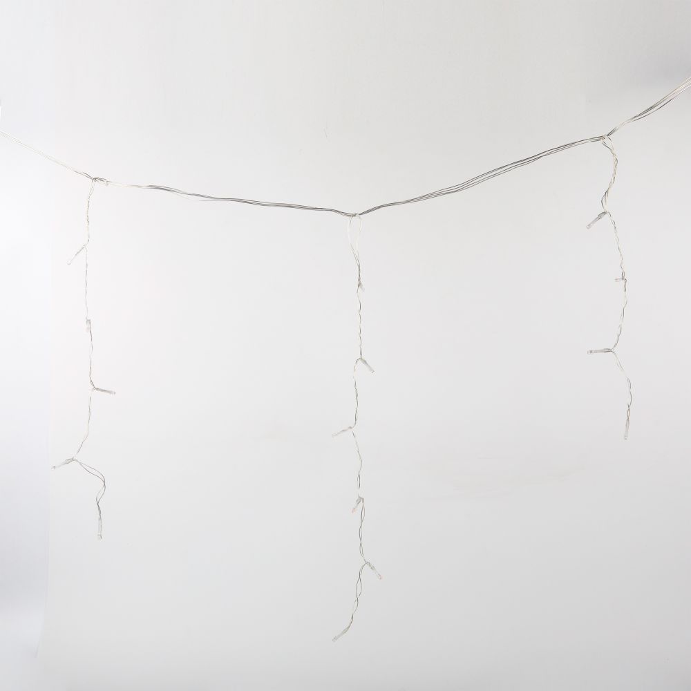 ULD-B12006-195-TTK AMBER IP44 Бахрома светодиодная с эффектом мерцания. 12м. Соединяемая. 195 светодиодов. Янтарный свет. Провод прозрачный. ТМ Uniel