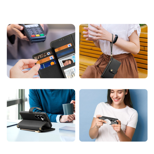 Чехол кошелек с MagSafe из TPU кожи от Dux Ducis для Samsung Galaxy S25, серия Lawa Series Case