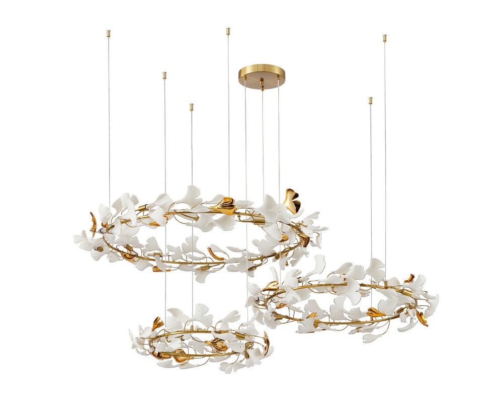 Люстра Сири латунь d100+80+60 (w165*125) h120 G9 27*5W  (Led лампы в комплекте)