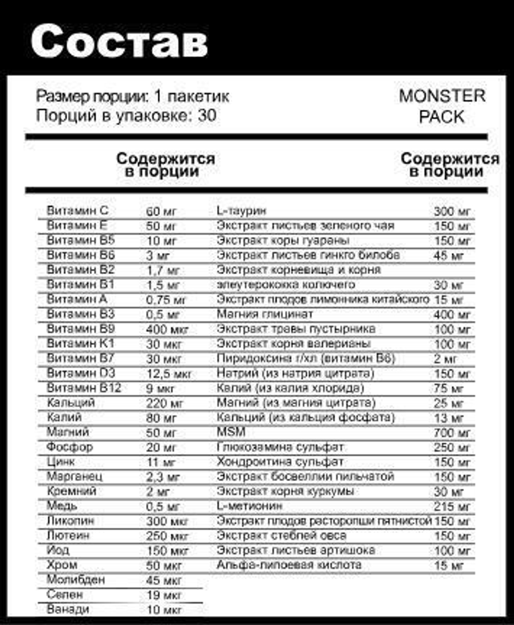 БАД Monster Pak (RECKFUL)