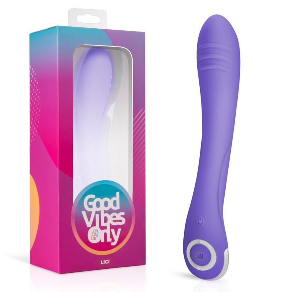 Фиолетовый вибратор для G-стимуляции Lici G-Spot Vibrator - 22,5 см. (Цвет: фиолетовый)