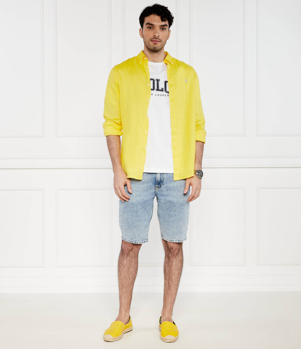 Льняная рубашка POLO RALPH LAUREN - желтый(710794141)