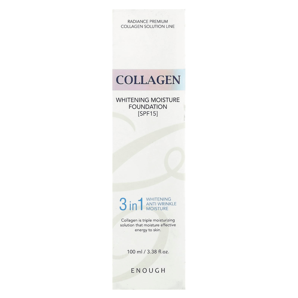 Enough, Collagen, отбеливающая увлажняющая основа, SPF 15, № 13, 100 мл (3,38 жидк. унц.)
