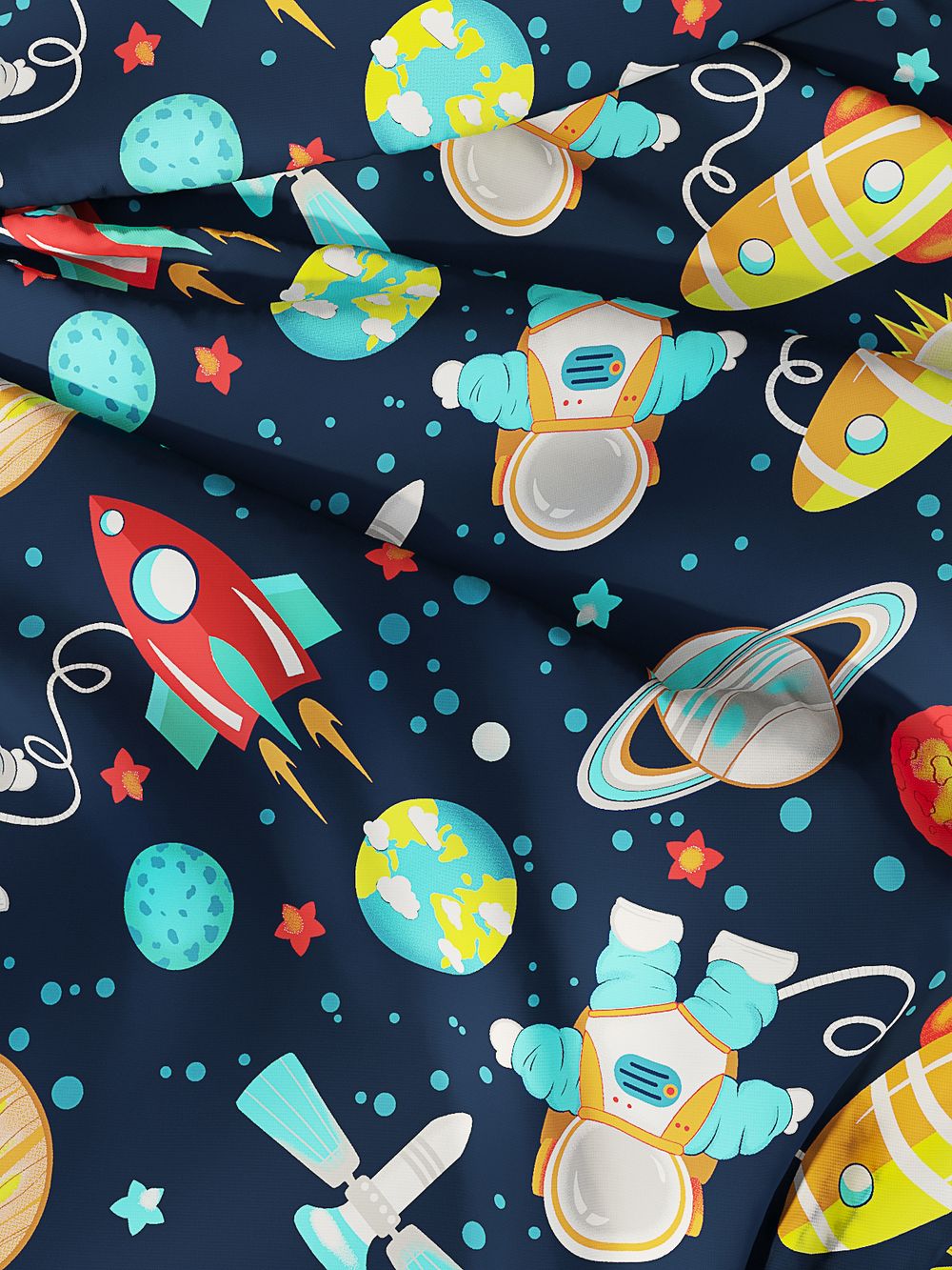 Наволочка комплект 2шт перкаль Сказка "Космонавт" 40х40 см на молнии