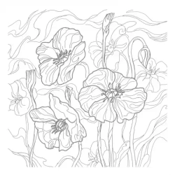 Раскраска HATBER для Акварели "Сюжеты для акварели.Чудесные цветы"