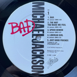 Винтажная виниловая пластинка LP Michael Jackson Bad (Канада 1987) Smooth Criminal