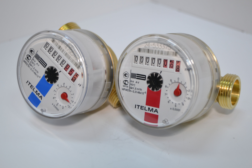 Комплект счетчиков холодной и горячей воды Itelma WFK20.D080 и WFW20.D080 L-80 Ду-15 1/2"