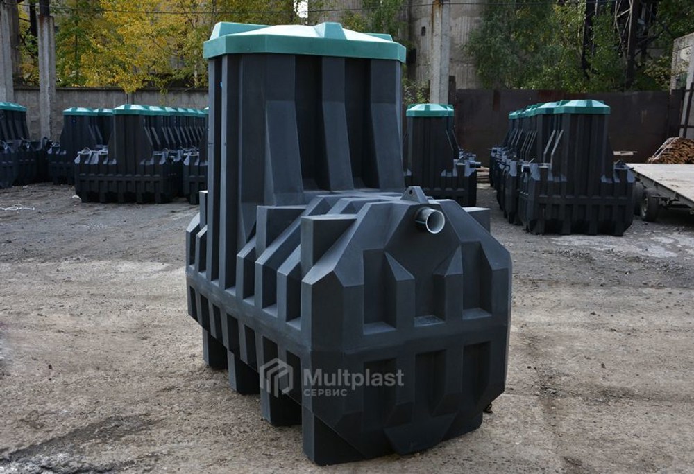 Септик Мультпласт Термит Трансформер 3.0 PR 3000 л. горизонтальный / 1200 л. в сутки / 5-6 чел. / принудительный сброс (2190x1200x2235см;167кг;черный) - арт.555485