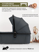 Коляска модульная 3в1 Sweet Baby Dark Grey (Black Crossy)