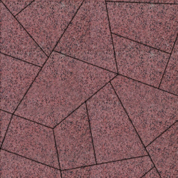 ГРАНИТНАЯ ТРОТУАРНАЯ ПЛИТКА ОРИГАМИ - Б.4.ФСМ.8 ГРАНИТ КРАСНЫЙ С ЧЁРНЫМ, КОМПЛЕКТ ИЗ 6 ВИДОВ ПЛИТ