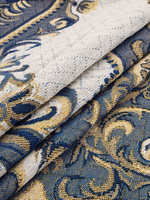 Покрывало 1,5 спальное, Гобелен с размерами: 147x210 см / накидка на диван, кровать, рис. Рапсодия (голубой)