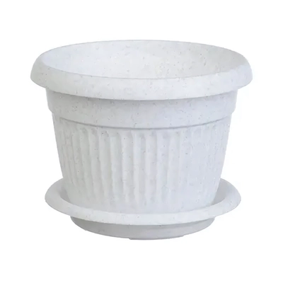 Кашпо ЛИВИЯ D320мм 11л с поддоном Мраморный 0,25,32х0,32м