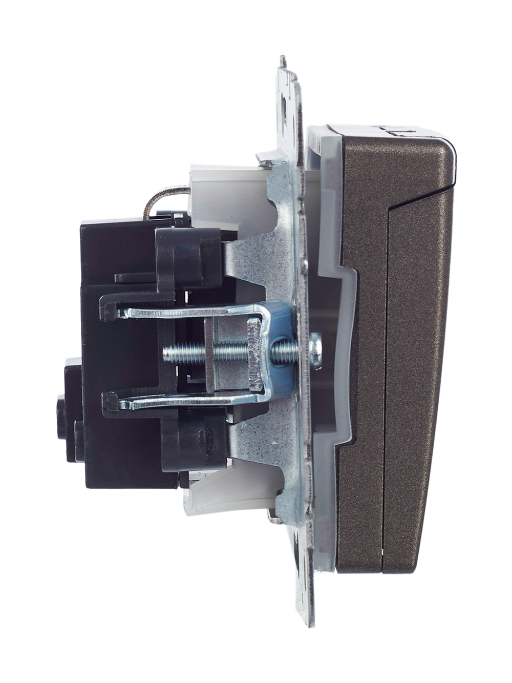 BRITE Розетка 1-местная с заземлением с защитными шторками и крышкой 16А IP44 РСбш10-3-44-БрТБ темная бронза IEK