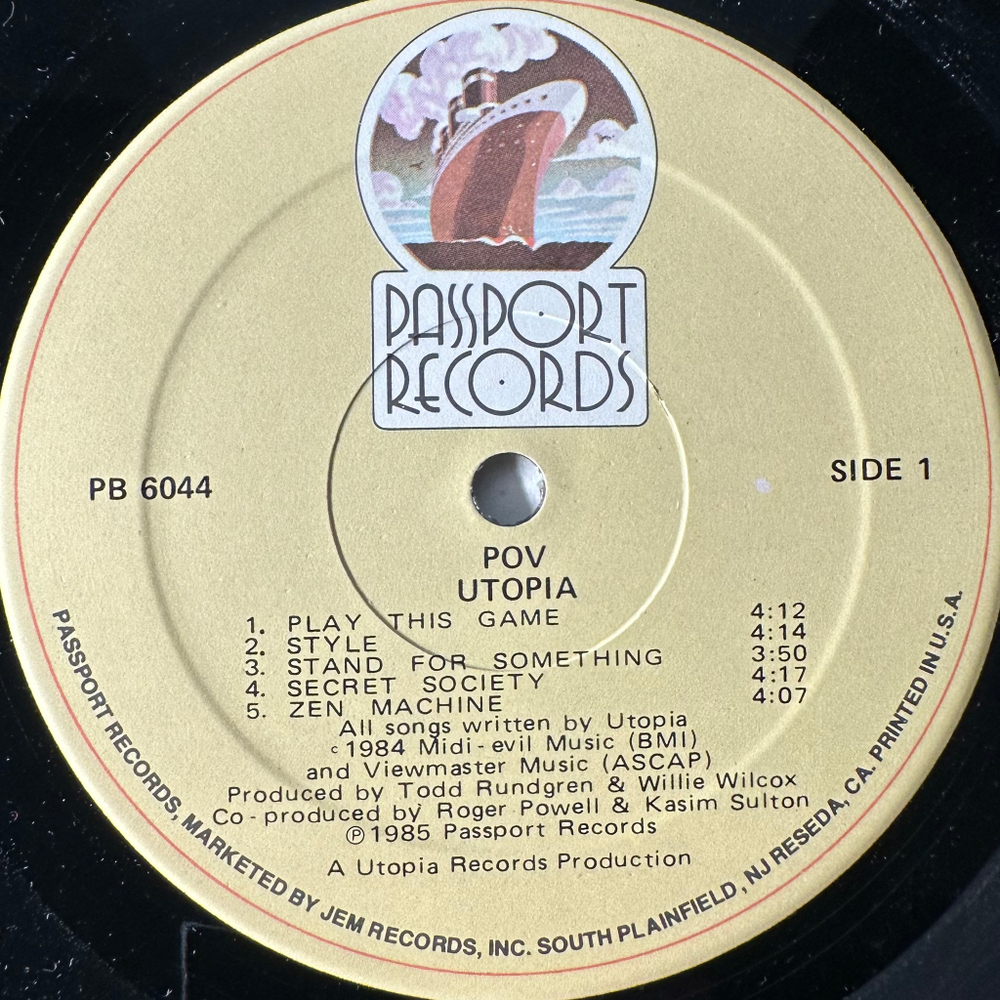 Utopia ‎– POV (США 1985г.)