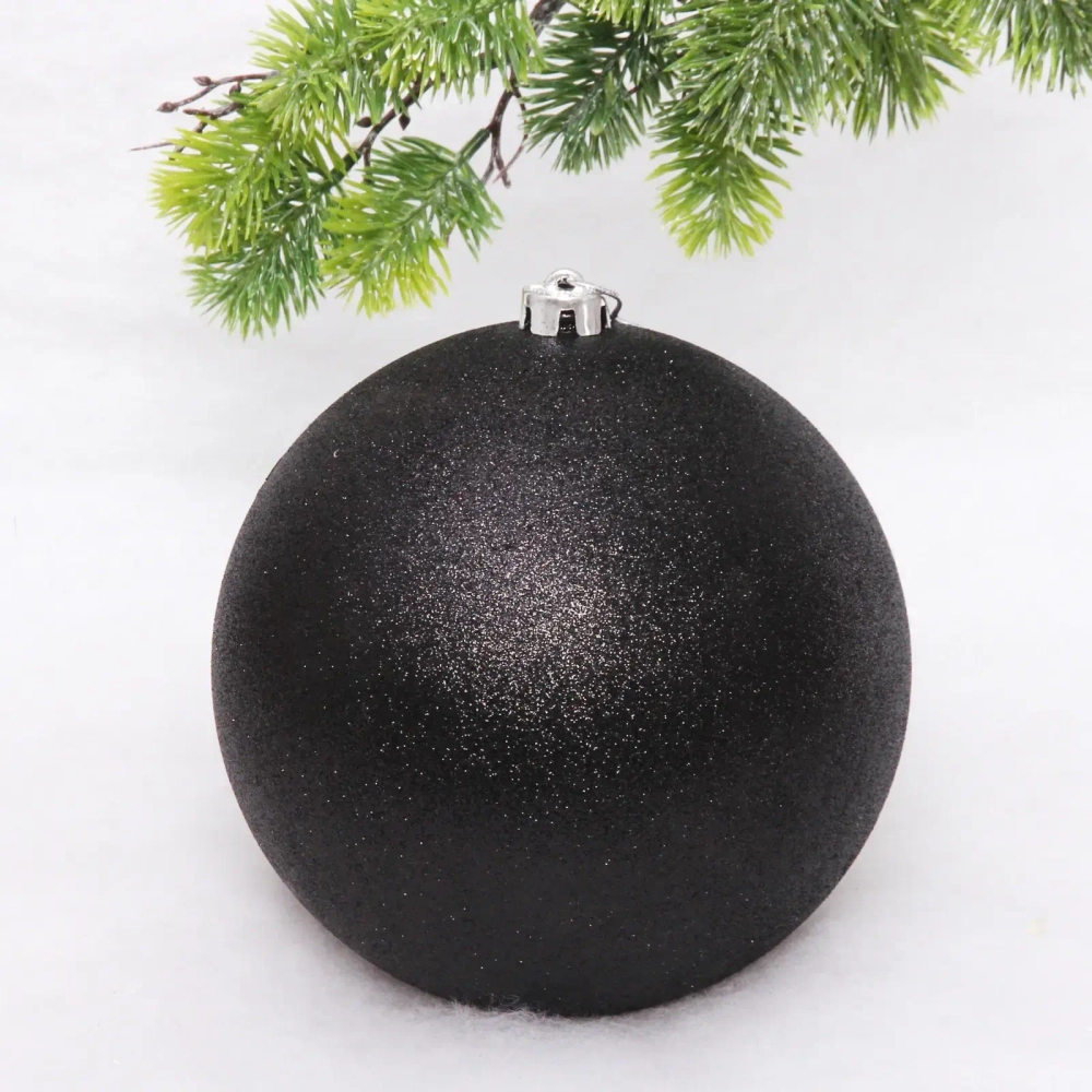 Новогодний шар 20 см «Глиттер», черный