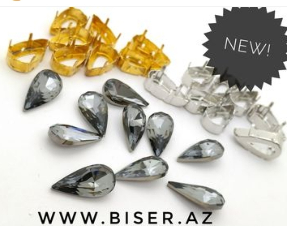 evoli 4322 Teardrop Fancy Stone - Black Diamond