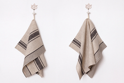 Набор полотенец 2шт Luxberry Cheff Assistant натуральный-черная полоса