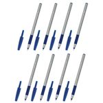 Ручки шариковые с грипом BRAUBERG "i-STICK POINT", НАБОР 6+2 ШТ., СИНИЕ, линия письма 0,35 мм, блистер, 144026