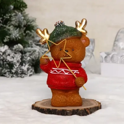 Фигурка новогодняя «Мишка со звёздочкой» 11,5*9,5*18 см