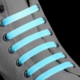 Набор шнурков для обуви, 6 шт, силиконовые, плоские, светящиеся в темноте, 13 мм, 9 см,