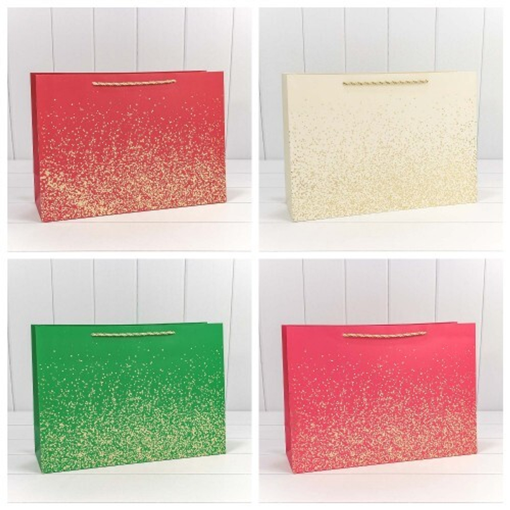 Пакет подарочный 45 х 33 х 15 см Набор 4 шт "Золотые вкрапления" (Микс)