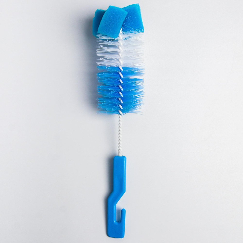 553323 Ёршик для бутылочек с губкой, цвета МИКС