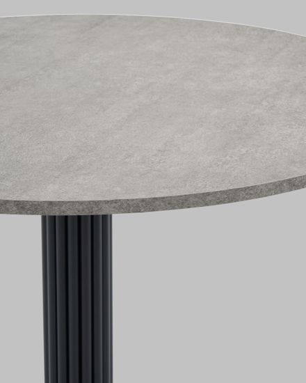 Стол круглый Фризбин D90, столешница МДФ сегни темный, основание металл черный