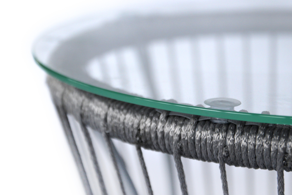 Набор мебели Элис . арт.CN4325-MT,CN2311-MT серый, Tesla smoke 4 уп(1 уп стекло; 1 уп подстолье; 2 уп 2 кресла (в уп кресло,подстав, подуш сер) (М) "Garden story"