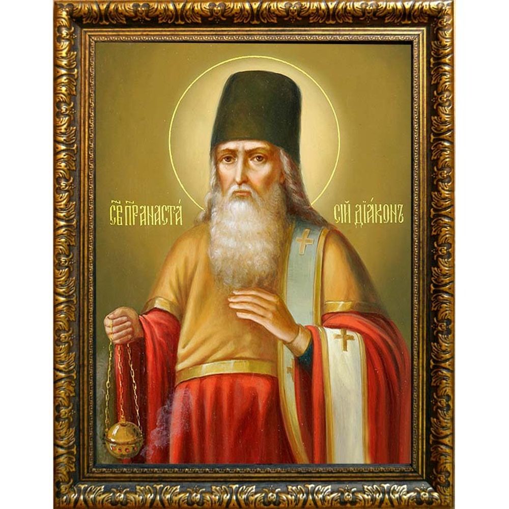 Анастасий Печерский, преподобномученик, диакон. Икона на холсте.