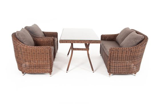 "Кон Панна" обеденная группа плетеная, цвет коричневый