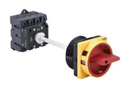 Выключатель-разъединитель 4п 63А IP20 с красн. выносн. рукоят. на дин-рейке/плате с замком SE MSD63440R