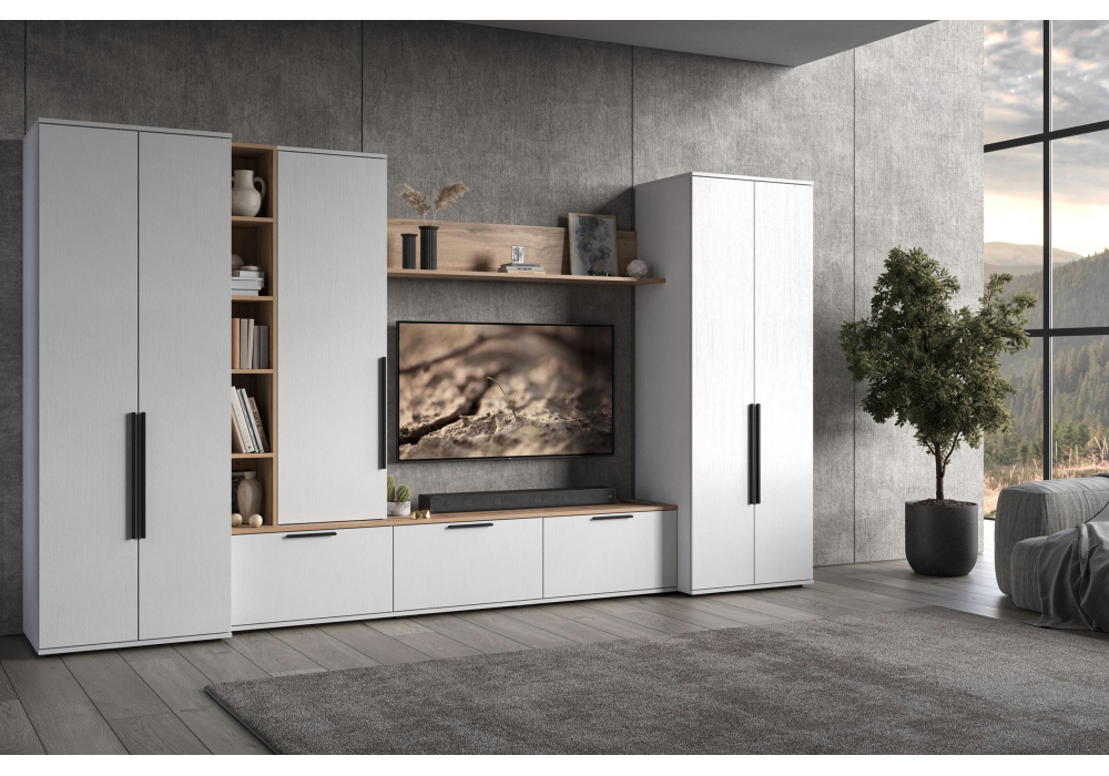 ТВ-тумба Woodville Филеста белый, дуб вотан