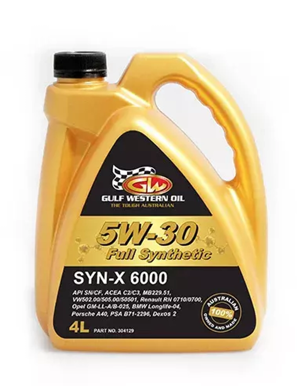 Масло моторное синтетическое GULF  WESTERN 5W30 SYN-X 6000 SN/CF 4л