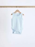 Боди без рукавов для малышей Next K79-695, 5 шт., Белый, Голубой