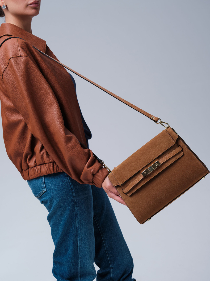 Замшевая сумка Rachel DBR 31361 cветло-коричневый