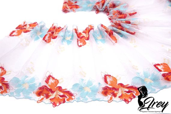 05-118 Вышивка на неэл. сетке 31 см, Лед и пламя, белый/голубой/красный/оранжевый