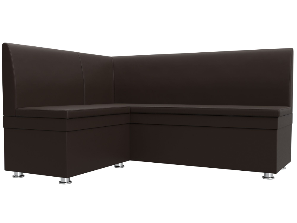 Диван кухонный угловой Уют левый угол, Коричневый, Экокожа, 28385L