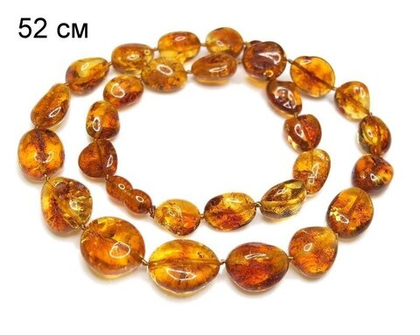 Бусы из цельного балтийского янтаря (7415)