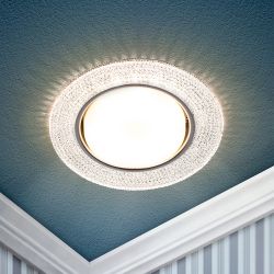 Встраиваемый светильник со светодиодной подсветкой ЭРА DK LD53 WH GX53 белый | Встраиваемые LED светильники