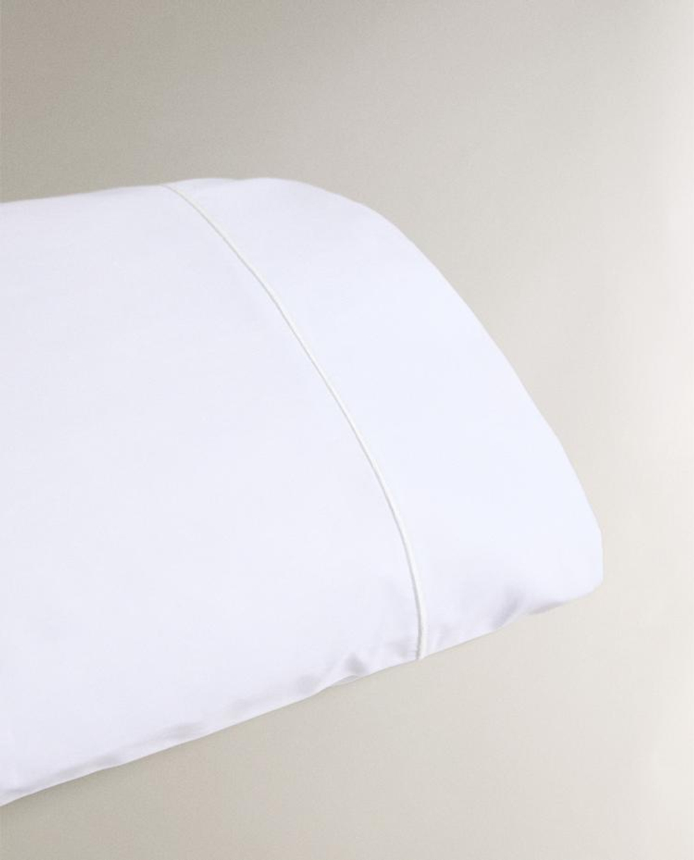 ZARA HOME НАВОЛОЧКА ИЗ ХЛОПКА ПЕРКАЛЬ С ВОЛНИСТОЙ КРОМКОЙ (800 НИТЕЙ), БЕЛЫЙ