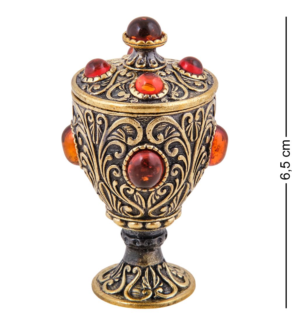 Народные промыслы AM-3785 Шкатулка «Грааль» (латунь, янтарь)