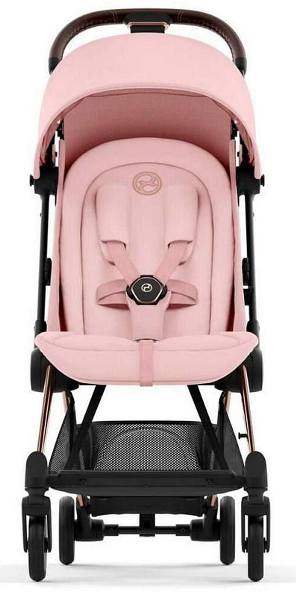 Коляска Cybex Coya Rosegold Frame Cloud G i-Size Fog Grey 2 в 1 Peach Pink с дождевиком и бампером