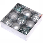 Набор шаров «Diamond shine» 8 см (9 предметов), бирюза/серебро