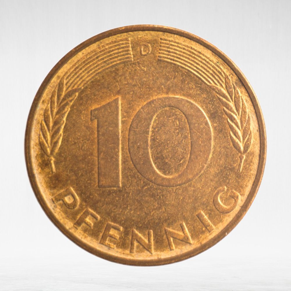 Germany, 10 Pfennigs, 1992, (Munich Mint - "D"), VF