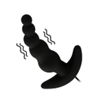 Анальный стимулятор Beads Style с вибрацией (10 режимов) (Цвет: черный)