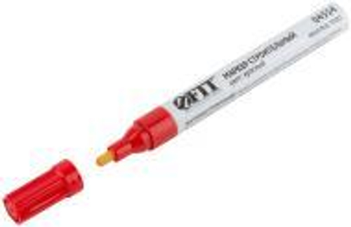 04354 Маркер-краска строительный 2мм, алюминиевый корпус, красный FIT---